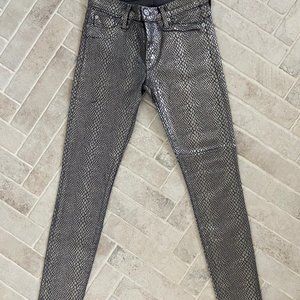 Hudson Jeans Nico Super Skinny Midrise, Snake Print, Size S/XS